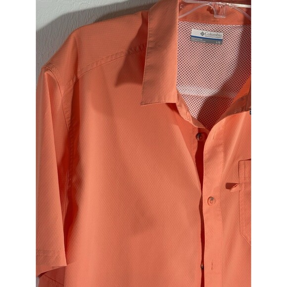 Columbia PFG Omni Shade Vented Short SL Orange Wicking Men Shirt Sz XL Fishing - Picture 5 of 9